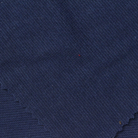Polyester Cotton Stretch Rib Knit Fabric, 280 gsm, 160 cm — Navy