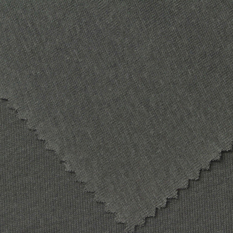 Dark Grey Marl Rib Knit, Cotton, 170 gsm, 160 cm