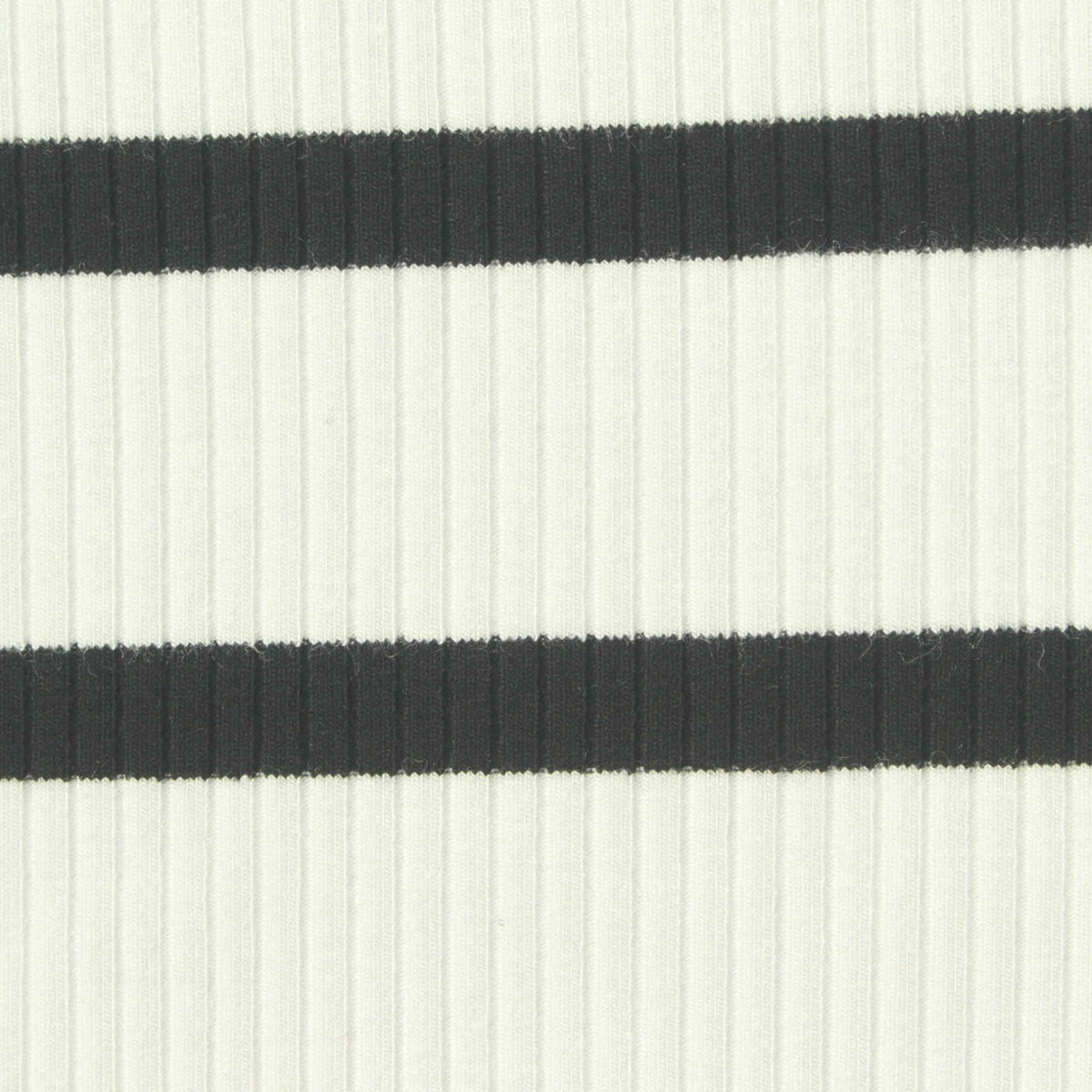 Black Horizontal-Stripe Rib Knit, Viscose, 400 gsm