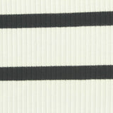 Black Horizontal-Stripe Rib Knit, Viscose