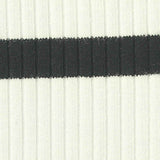 Black Horizontal-Stripe Rib Knit, Viscose — texture