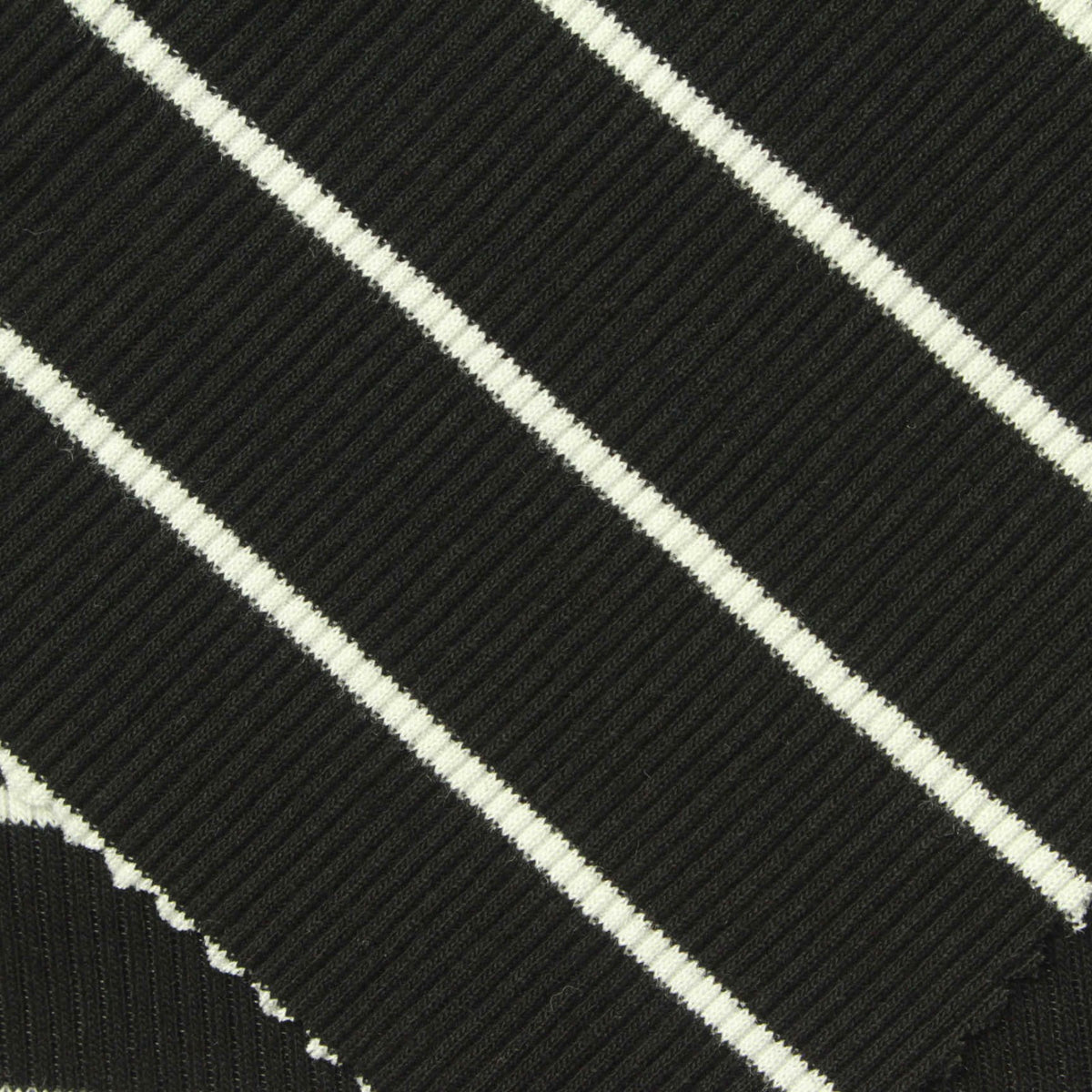 Black Diagonal-Stripe Rib Knit, Viscose, 230 gsm