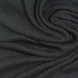 Viscose Stretch Rib Knit Fabric, 280 gsm, 120 cm — Black
