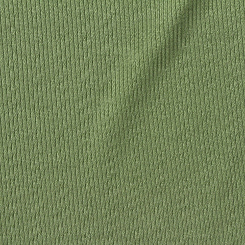 Viscose Stretch Rib Knit Fabric, 290 gsm, 120 cm — Green, ref EF-249232