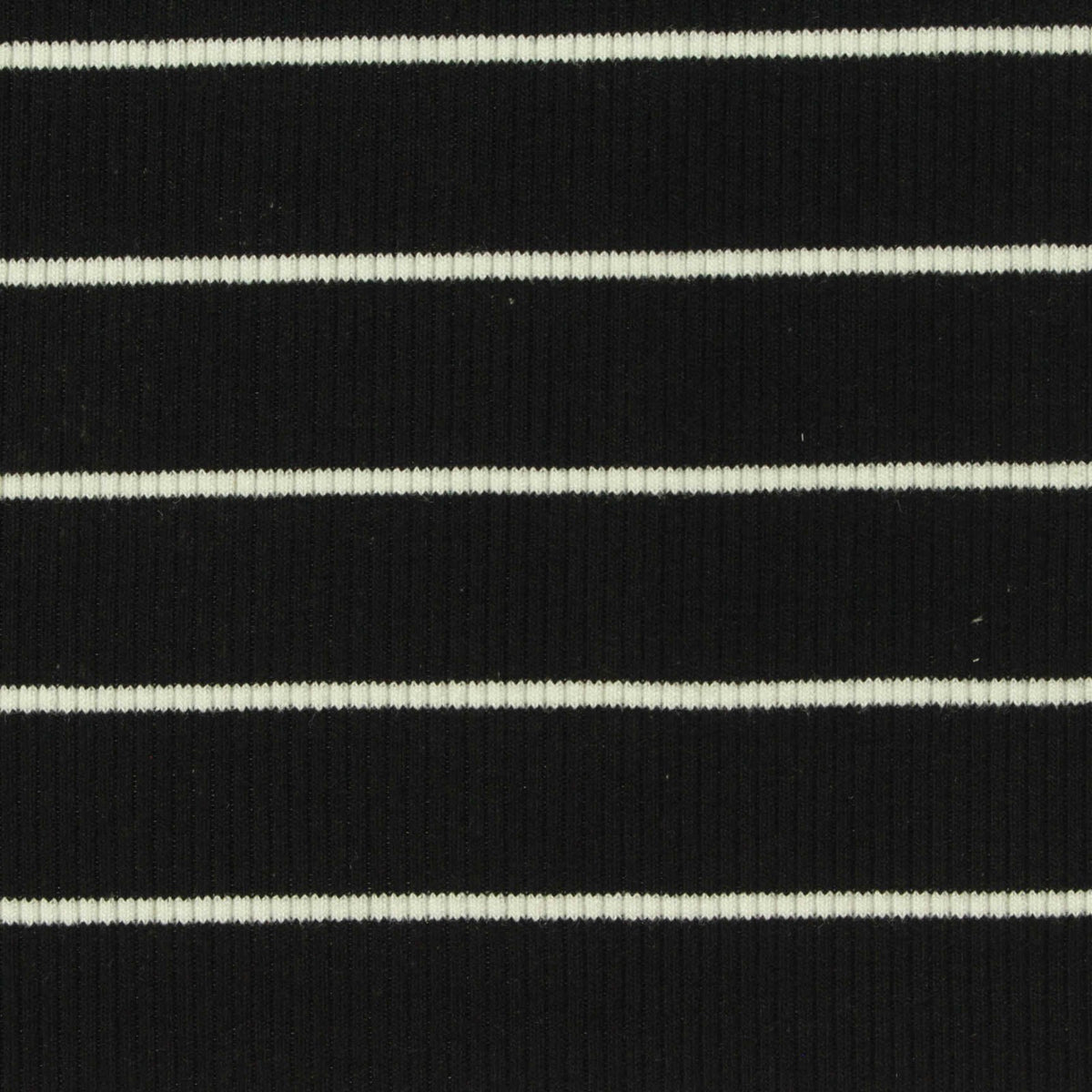 White Horizontal-Stripe Rib Knit, Viscose