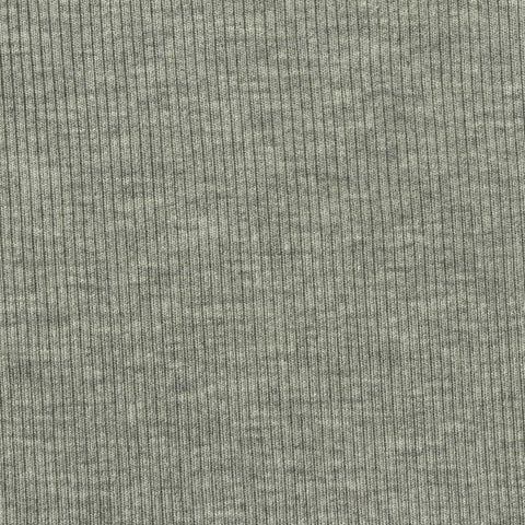 Light Grey-Green Marl Rib Knit, Viscose