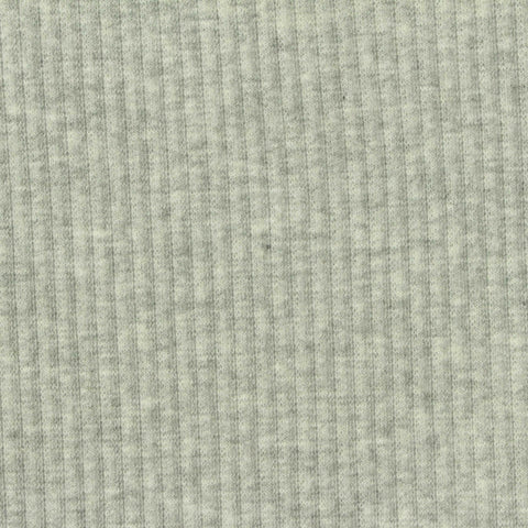 Heather Rib Knit Fabric, 250 gsm, 110 cm — Grey