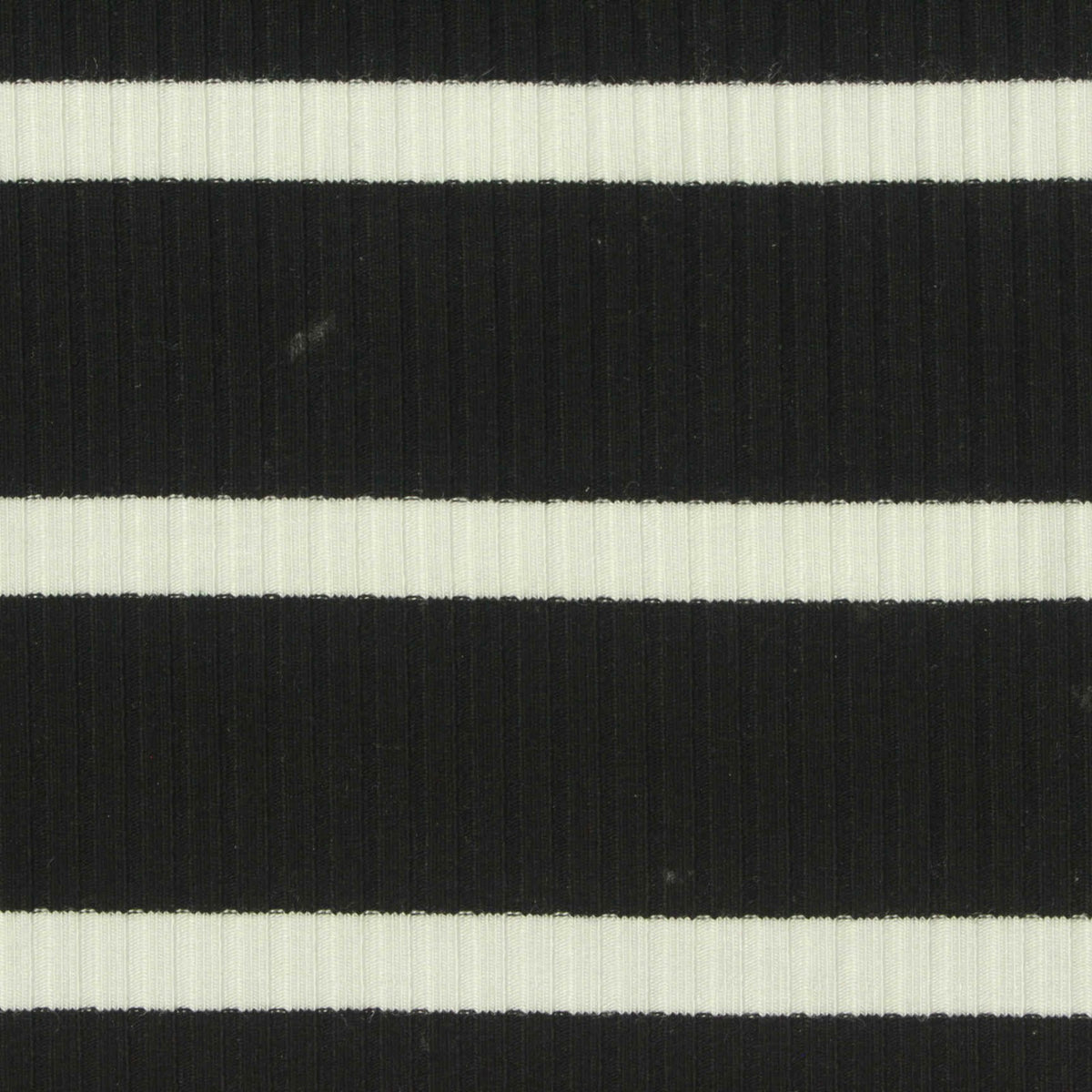 Black Horizontal-Stripe Rib Knit, Viscose, 320 gsm, 120 cm