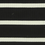 Black Horizontal-Stripe Rib Knit, Viscose