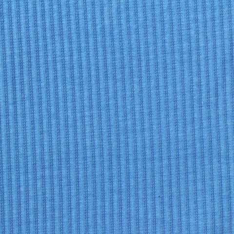 Rib Knit Fabric, 240 gsm, 110 cm — Blue