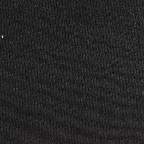 Viscose Stretch Rib Knit Fabric, 200 gsm, 150 cm — Black