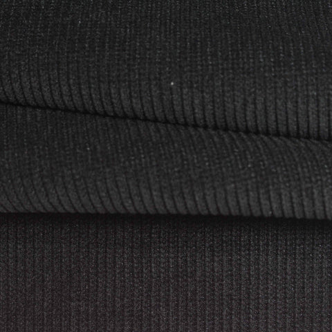 Polyester Stretch Knit Fabric, 380 gsm, 190 cm — Black