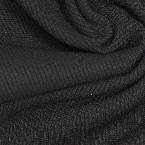 Polyester Stretch Knit Fabric, 280 gsm, 170 cm — Black