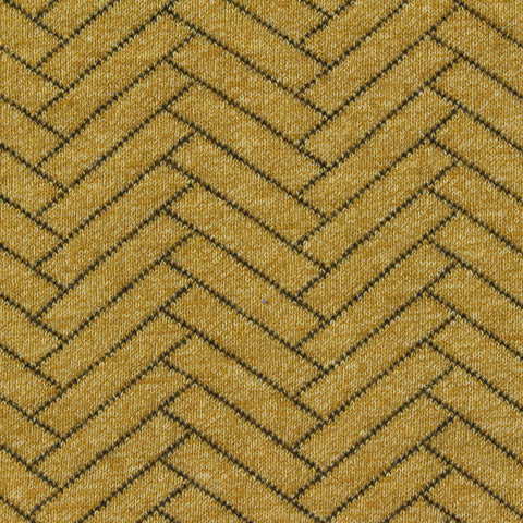 Mustard Herringbone Jacquard, Poly-Cotton
