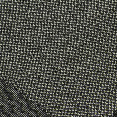 Black Houndstooth Piqué Knit, Poly-Viscose