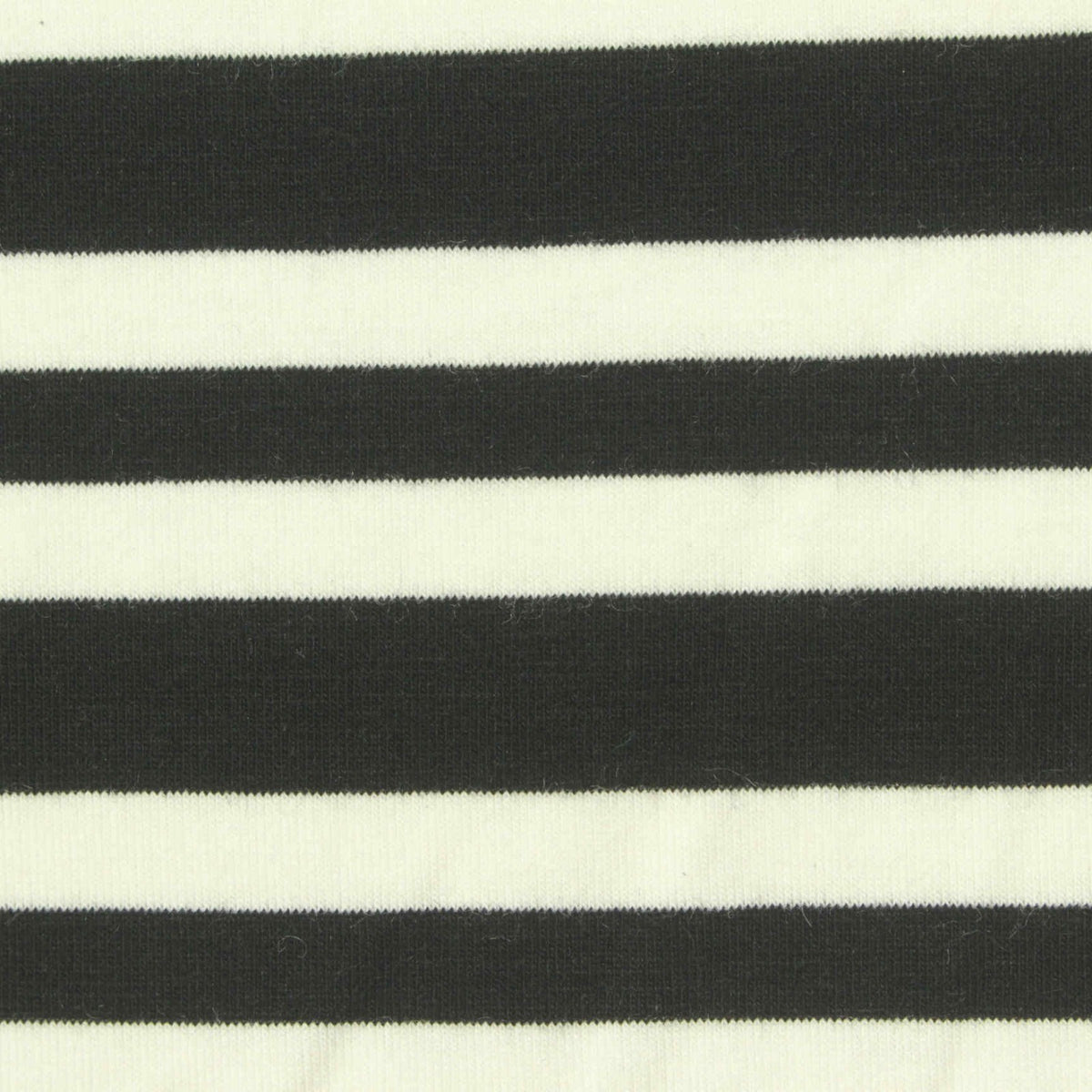 Black Horizontal-Stripe Jersey Knit, Poly-Viscose, 165 gsm, 170 cm