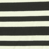 Black Horizontal-Stripe Jersey Knit, Poly-Viscose