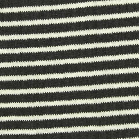 Black Horizontal-Stripe Knit, Polyester, 245 gsm