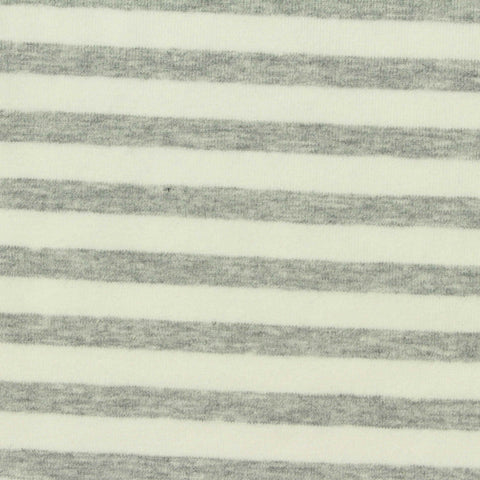 Grey Horizontal-Stripe Jersey Knit, Cotton
