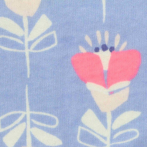 Pink Flowers Jersey Knit, Cotton