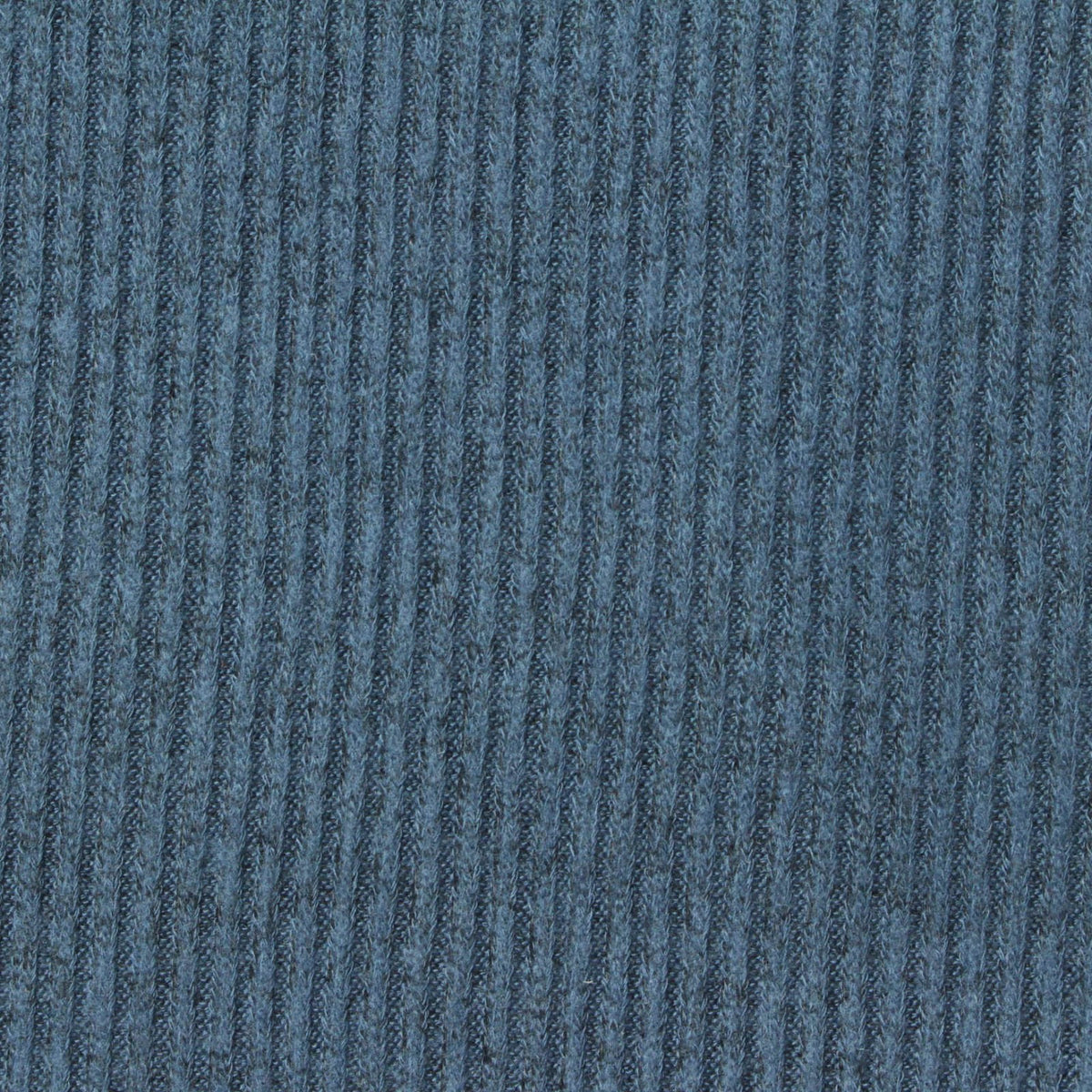 Brushed Viscose Polyester Stretch Rib Knit Fabric, 200 gsm, 145 cm — Blue