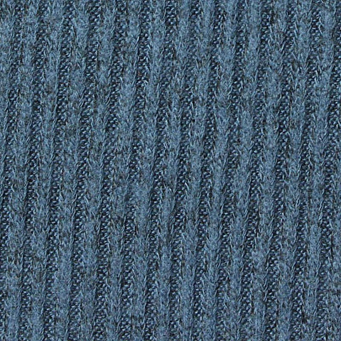 Brushed Viscose Polyester Stretch Rib Knit Fabric, 200 gsm, 145 cm — Blue