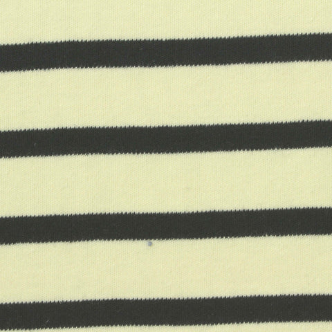 Dark Grey Horizontal-Stripe Interlock Knit, Cotton