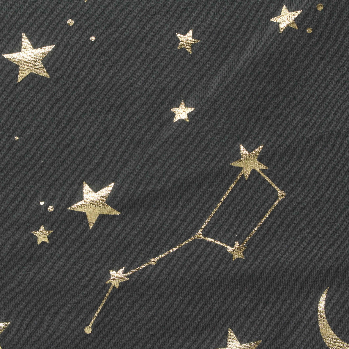 Gold Stars Jersey Knit, Cotton