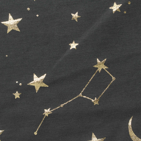 Gold Stars Jersey Knit, Cotton
