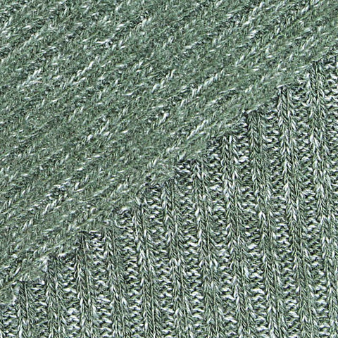 Green Marl Rib Knit, Viscose-Poly, 250 gsm