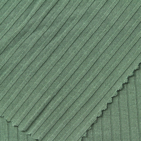Viscose Stretch Rib Knit Fabric, 280 gsm, 145 cm — Green