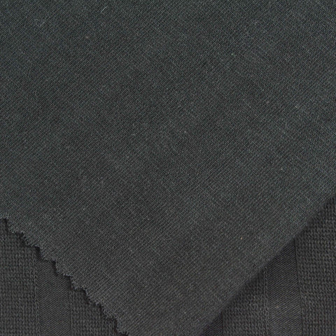 Cotton Stretch Rib Knit Fabric, 230 gsm, 150 cm — Black
