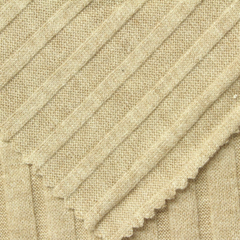 Viscose Polyester Blend Rib Knit Fabric, 200 gsm, 142 cm — Beige