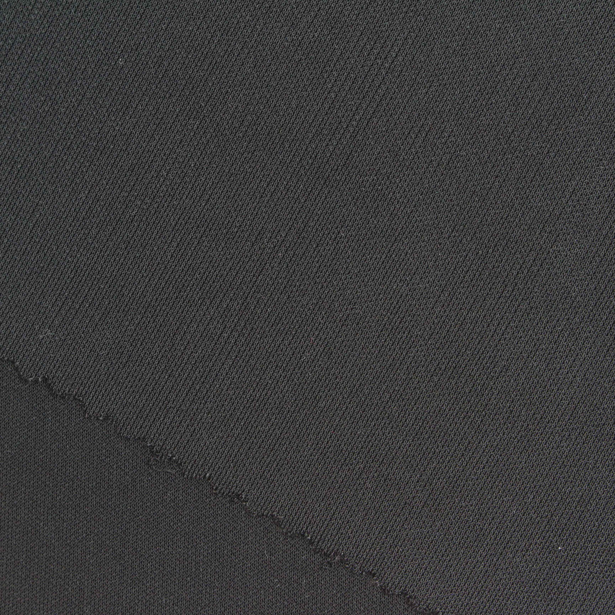 Polyester Stretch Interlock Knit Fabric, 290 gsm, 155 cm — Black
