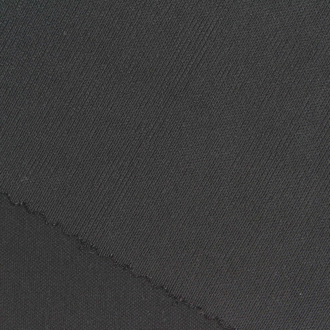 Polyester Stretch Interlock Knit Fabric, 290 gsm, 155 cm — Black
