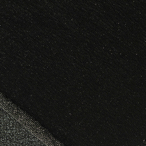 Nylon Metallic Rib Knit Fabric, 220 gsm, 155 cm — Black
