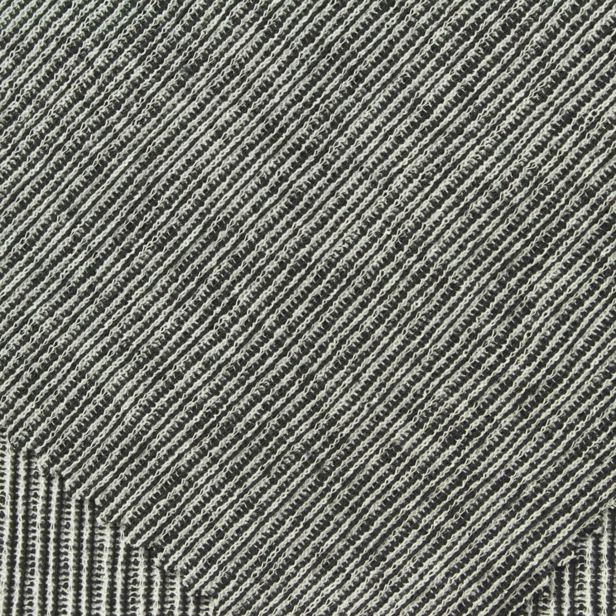 Black Diagonal-Stripe Rib Knit, Polyester