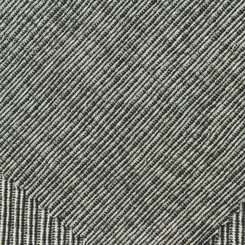 Black Diagonal-Stripe Rib Knit, Polyester