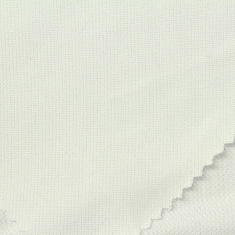 100% Cotton Piqué Knit Fabric, 220 gsm, 173 cm — White