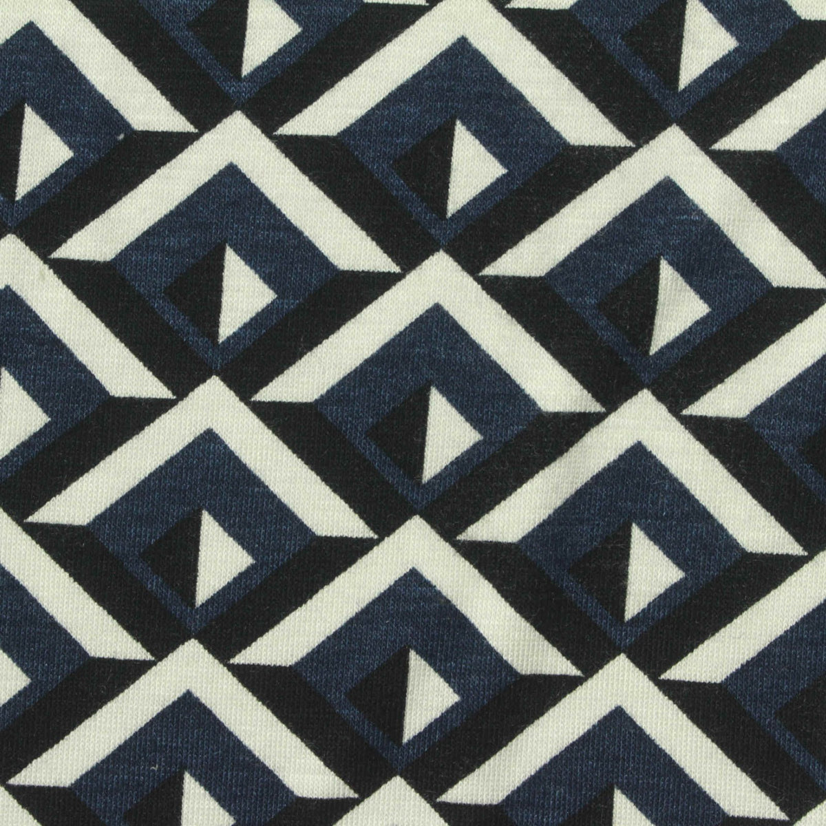 White Triangles Jersey Knit, Viscose