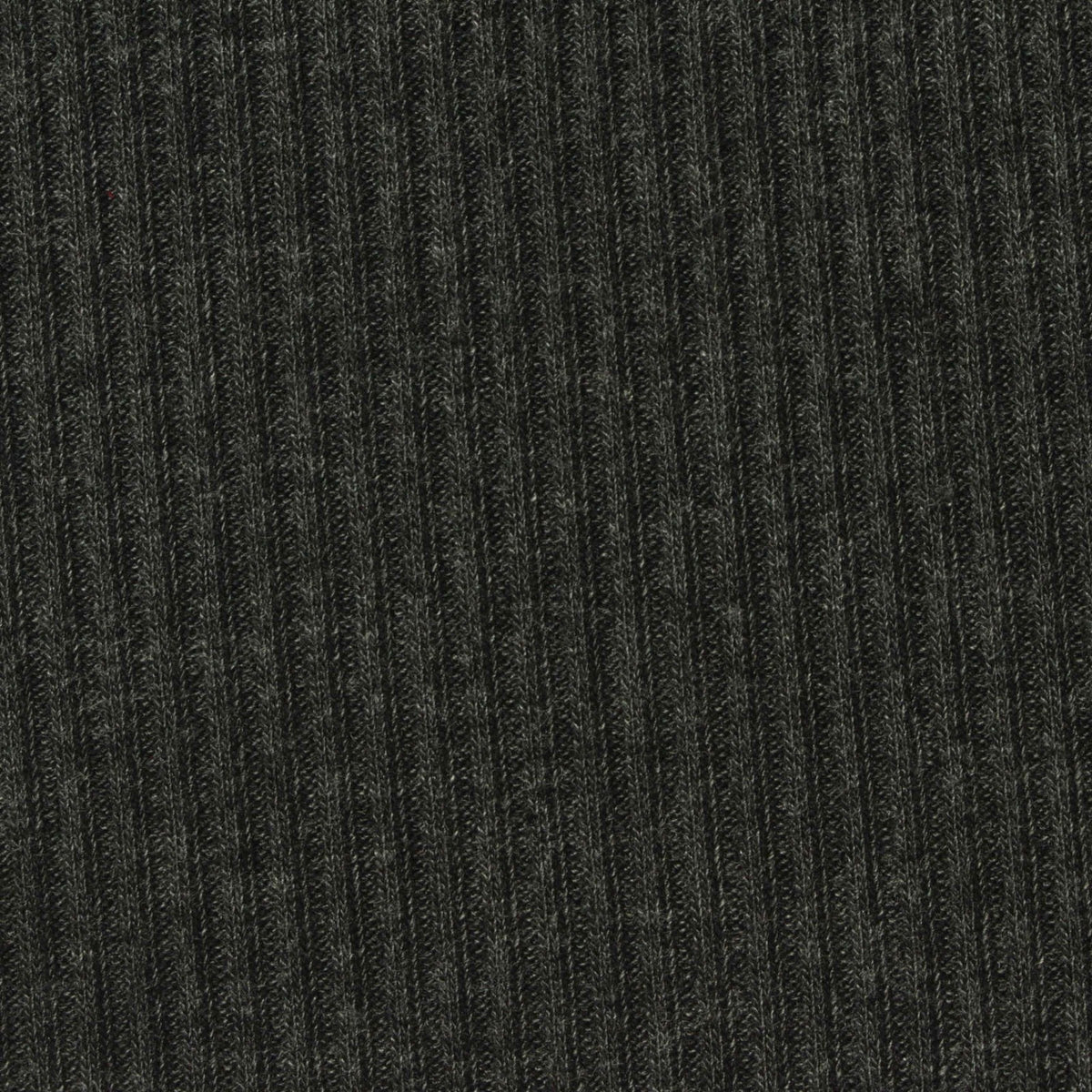 Dark Grey Marl Rib Knit, Polyester, 200 gsm, 150 cm