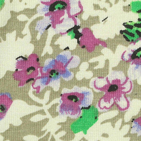Purple Floral Jersey Knit, Viscose, 180 gsm