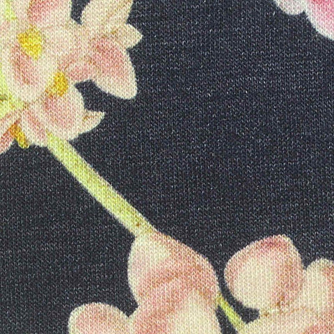 Pink Flowers Knit, Viscose, 170 gsm
