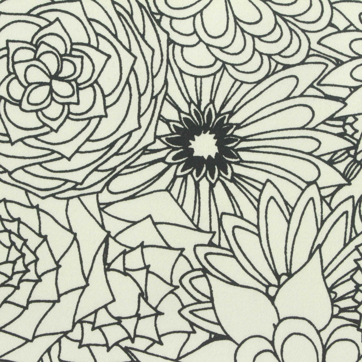 Black Floral Knit, Cotton, 200 gsm