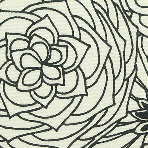Black Floral Knit, Cotton, 200 gsm