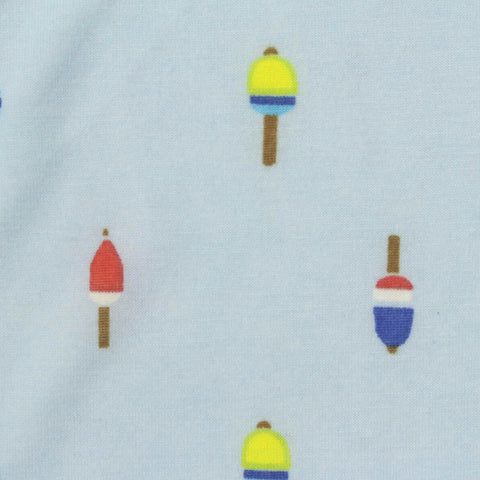 Printed Polyester Stretch Jersey Knit Fabric, 140 gsm, 165 cm — Blue