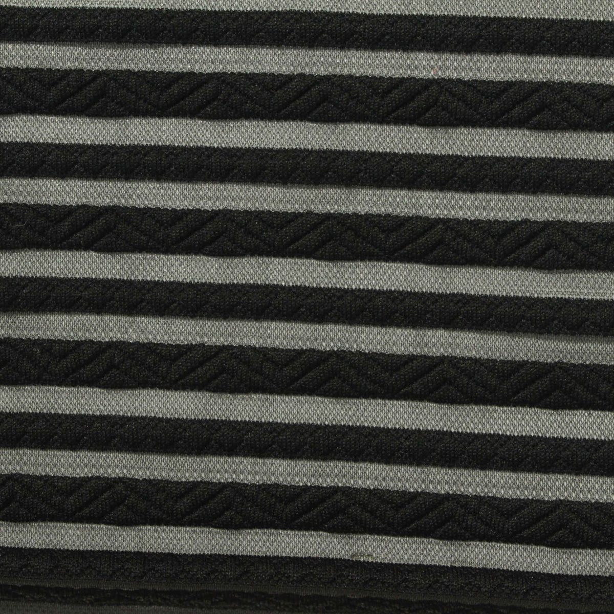 Black Horizontal-Stripe Jersey Knit, Polyester, 220 gsm, 160 cm