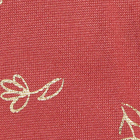 Gold Floral Milk Silk Knit, Polyester