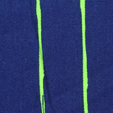 Neon Green Vertical-Stripe Twill, Cotton