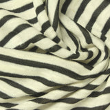 Black Horizontal-Stripe Rib Knit, Cotton-Poly
